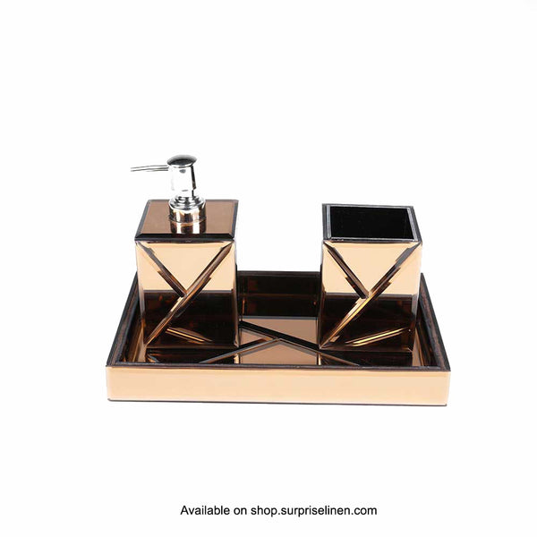Surprise Home - Etonner Cut Glass 3 Pcs Bath Set (Bronze)