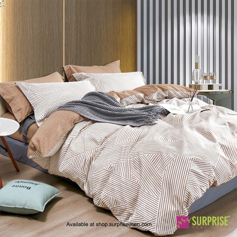 New Elan Collection by Surprise Home - Super King Size 3 Pcs Bedsheet Set (Latte)