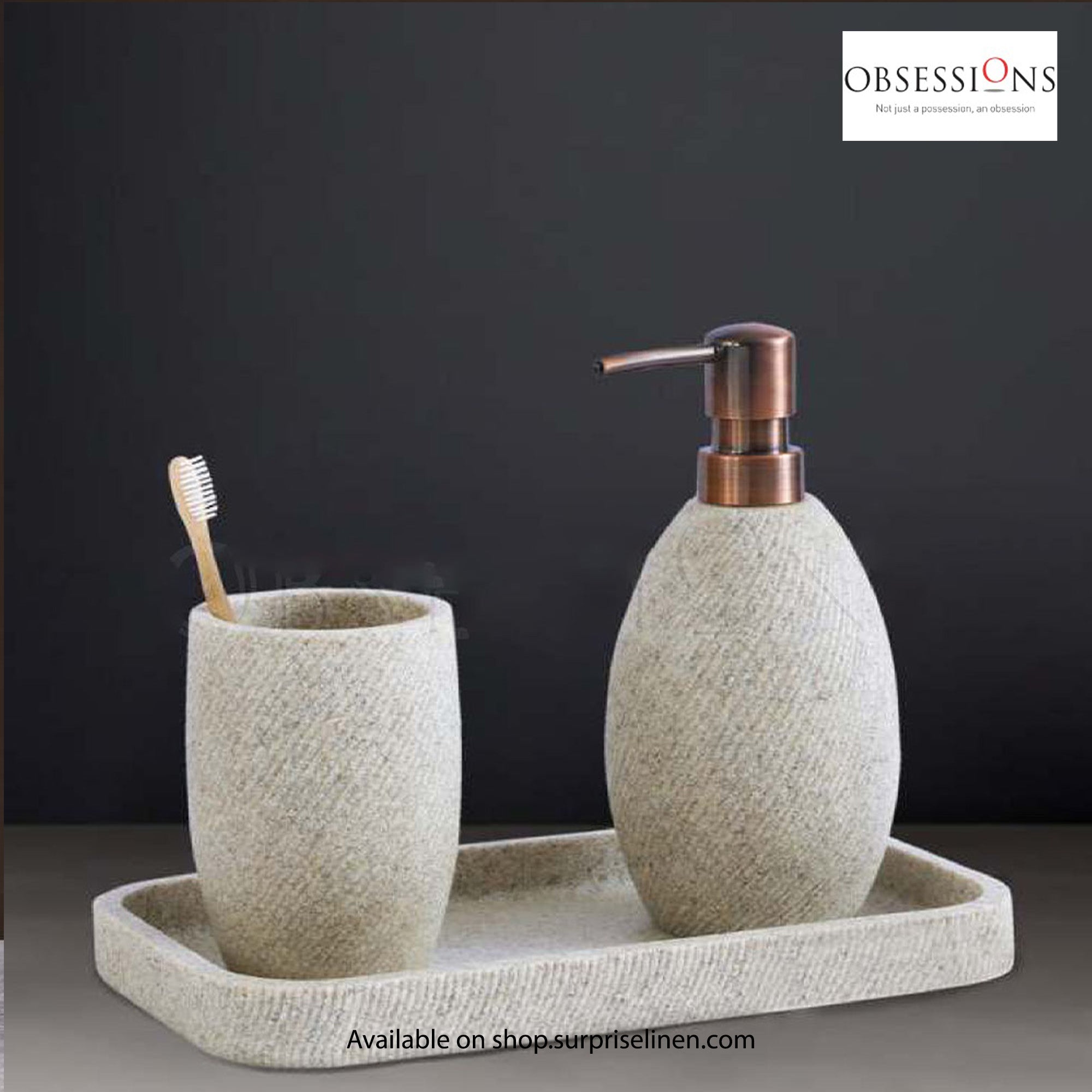 Obsessions - Vibe Collection 3 Pcs Bath Set (Sandstone)