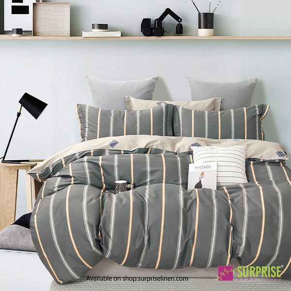 Gemine Collection by Surprise Home - Single Size 2 Pcs Bedsheet Set (Ash Grey)
