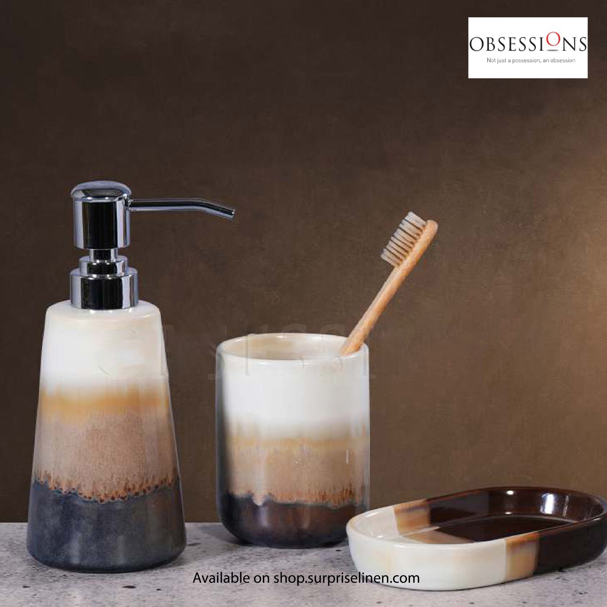 Obsessions - Earth Collection 3 Pcs Bath Set (Mocha)