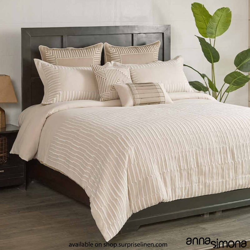 Anna Simona - Duke 7 Pcs Cotton Duvet Ensemble Set (Natural Brown)