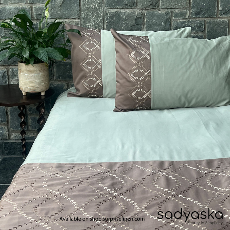 Sadyaska - Exon Collection 300 TC Cotton Satin Bedsheet Set (Sage Green)