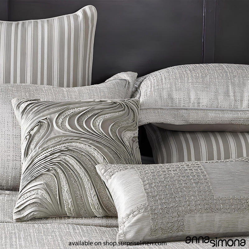 Anna Simona - Allure 7 Pcs Velvet Duvet Ensemble (Silver Grey)