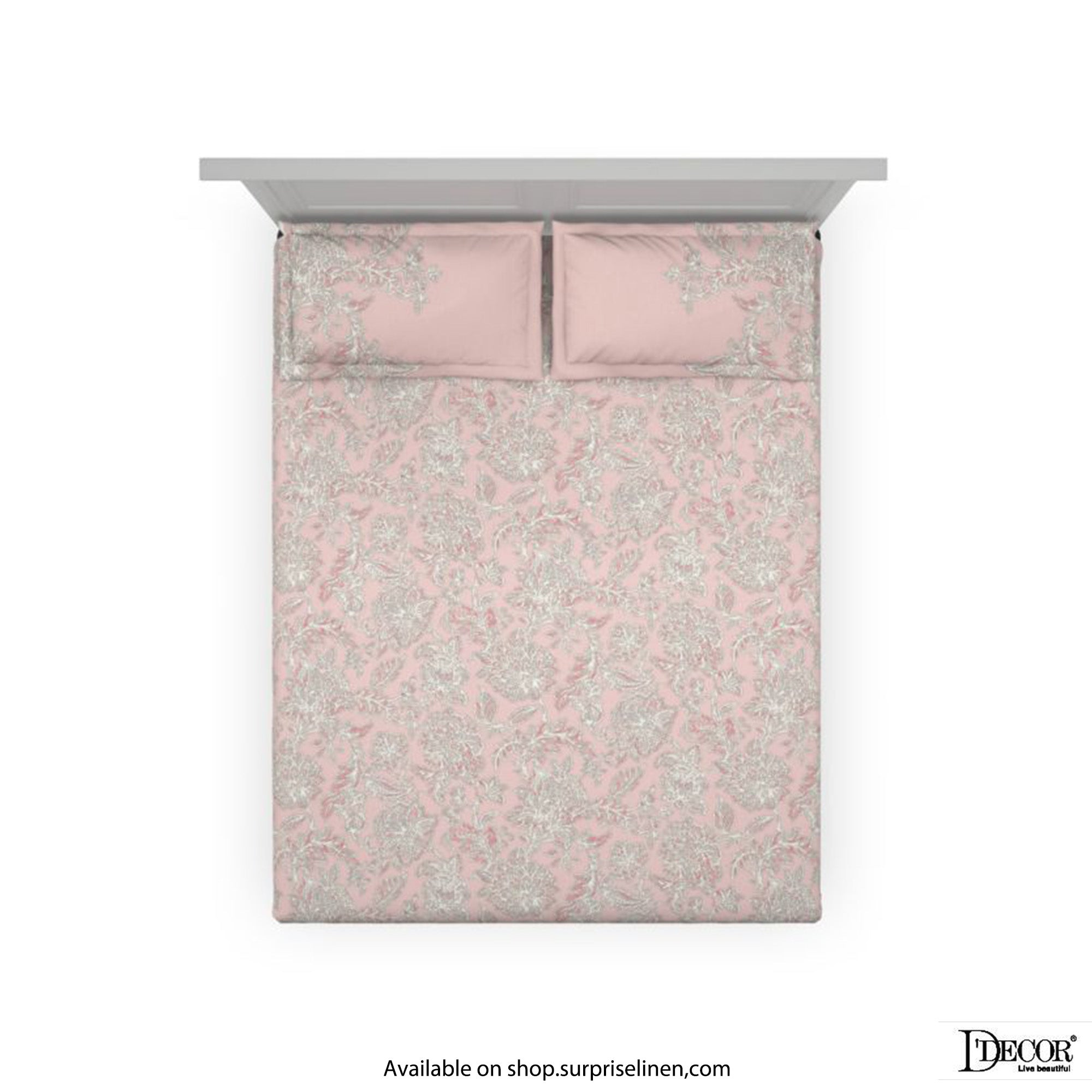 D'Decor - Primary Collection 100% Cotton Queen Size 3 Pcs Bedsheet Set (Light Pink)