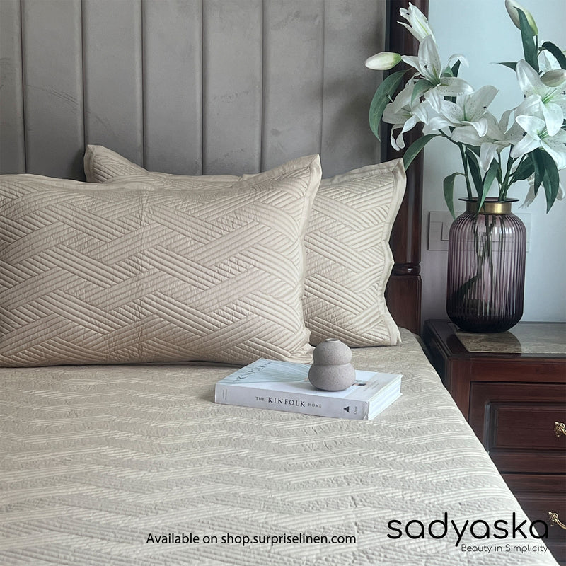 Sadyaska - Cancun Cotton Reversible Bedspread Set (Beige)