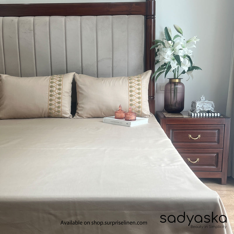 Sadyaska - Zenith Collection Cotton Rich 3 Pcs Bedsheet Set (Sand)