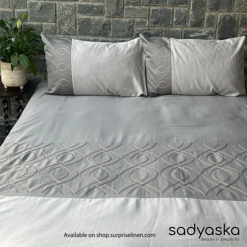 Sadyaska - Exon Collection 300 TC Cotton Satin Bedsheet Set (Slate)