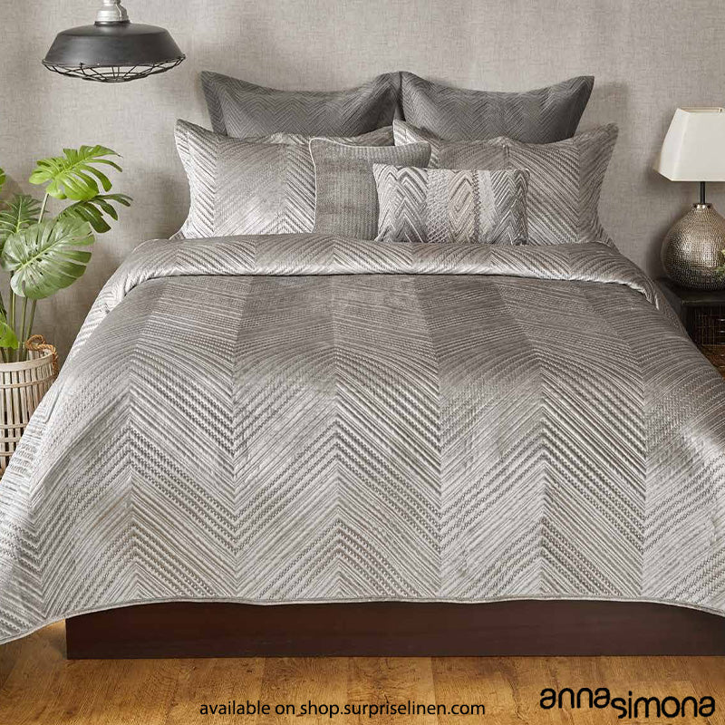 Anna Simona - Fable 7 Pcs Velvet Bed Cover Set (Grey)