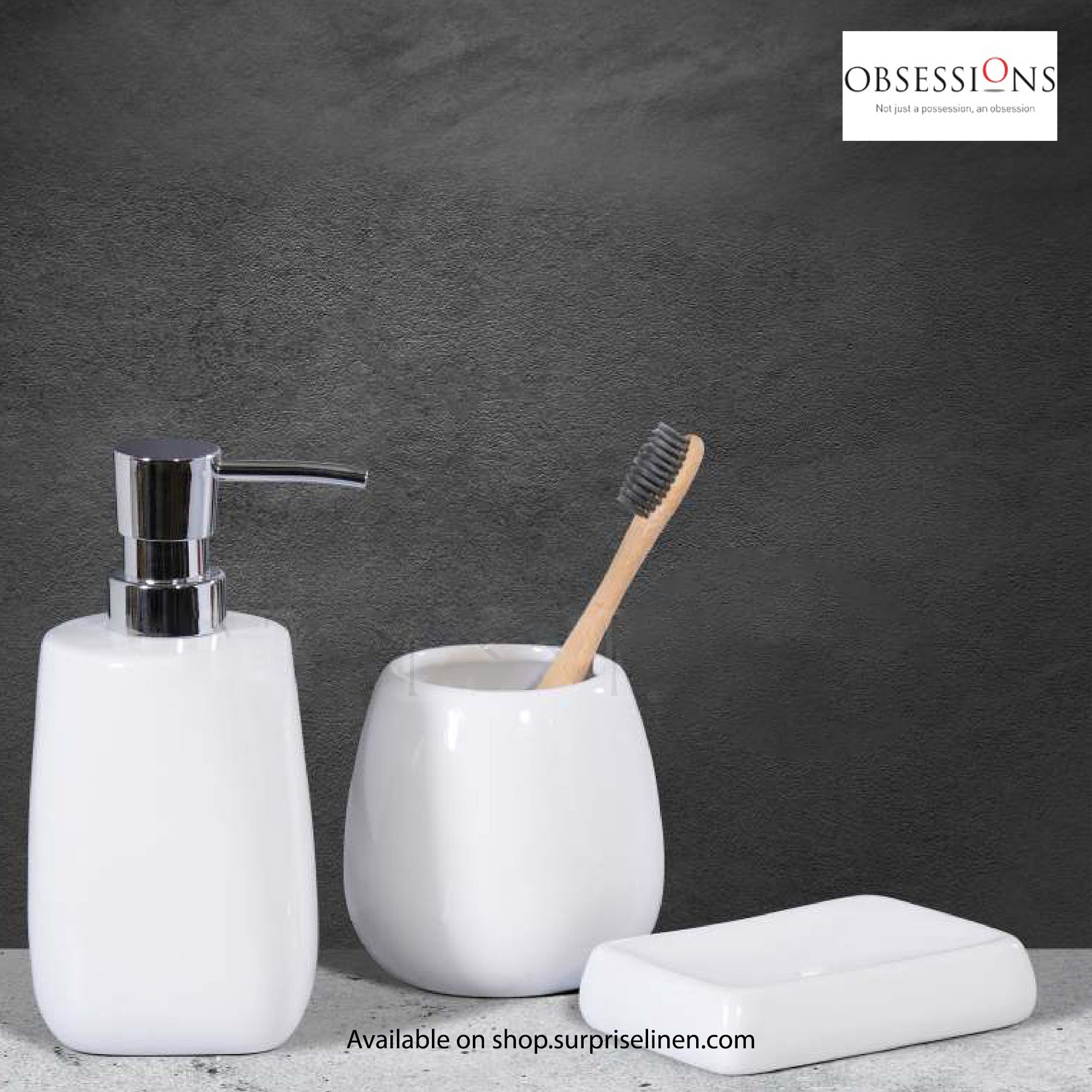 Obsessions - Earth Collection 3 Pcs Bath Set (White)