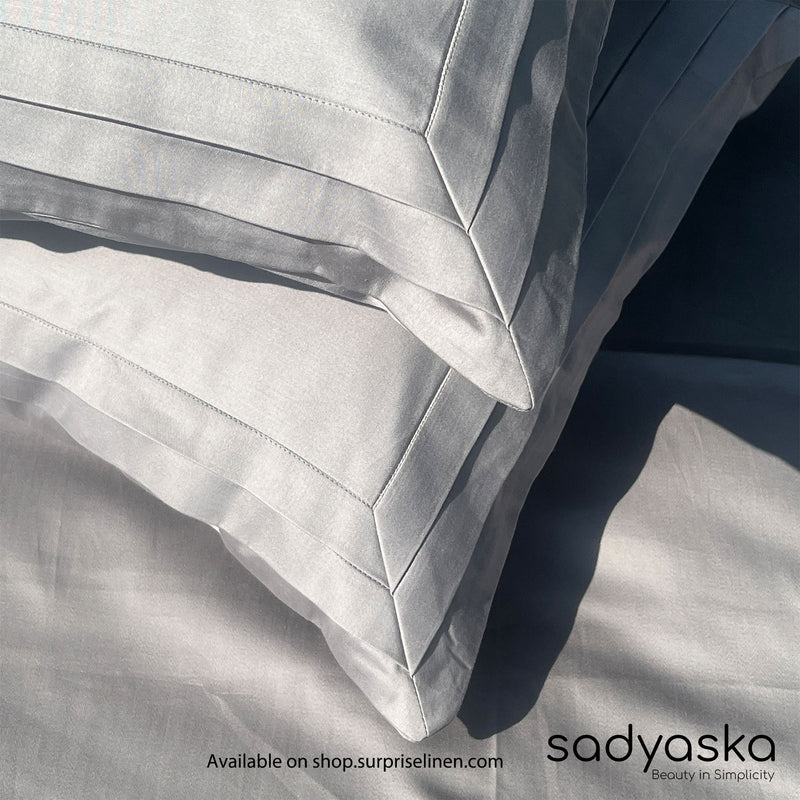 Sadyaska - Tri-Pleat Collection 300 TC Cotton Satin Bedsheet Set (Slate)