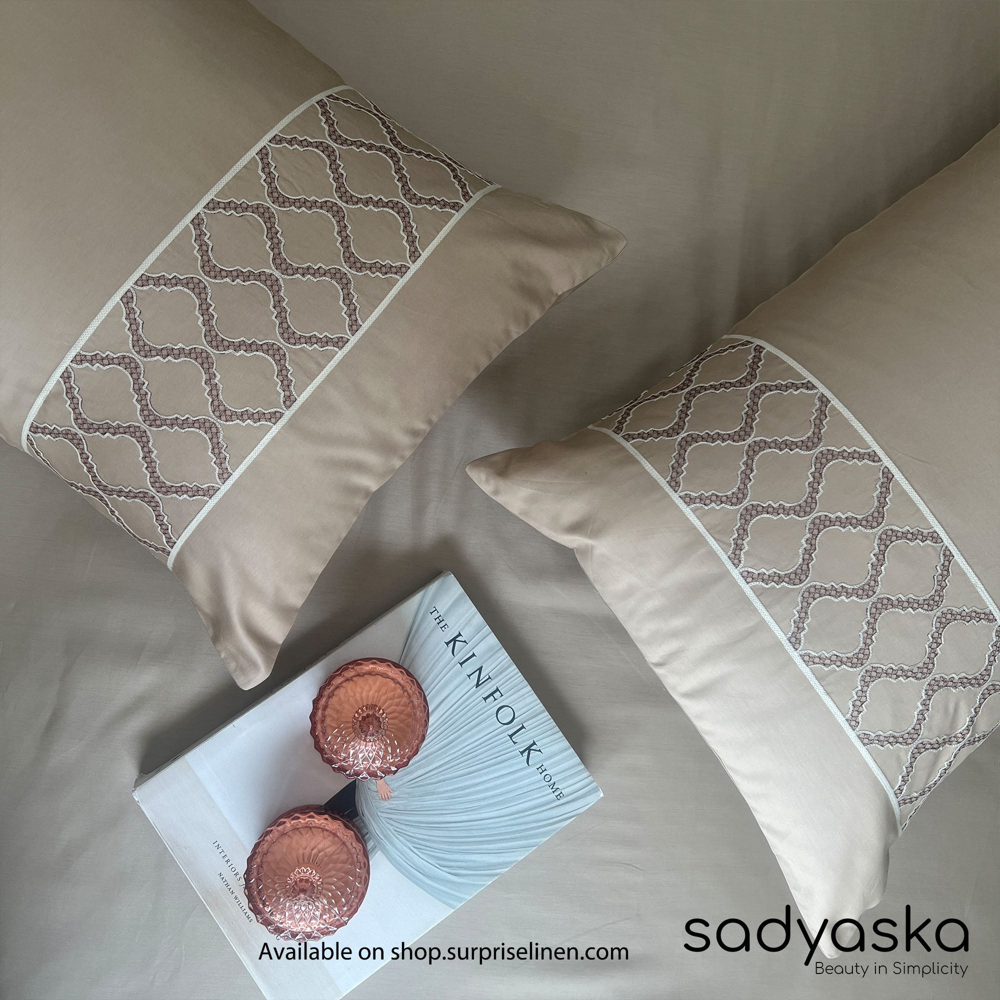 Sadyaska - Maroc Collection Cotton Rich 3 Pcs Bedsheet Set (Sand)