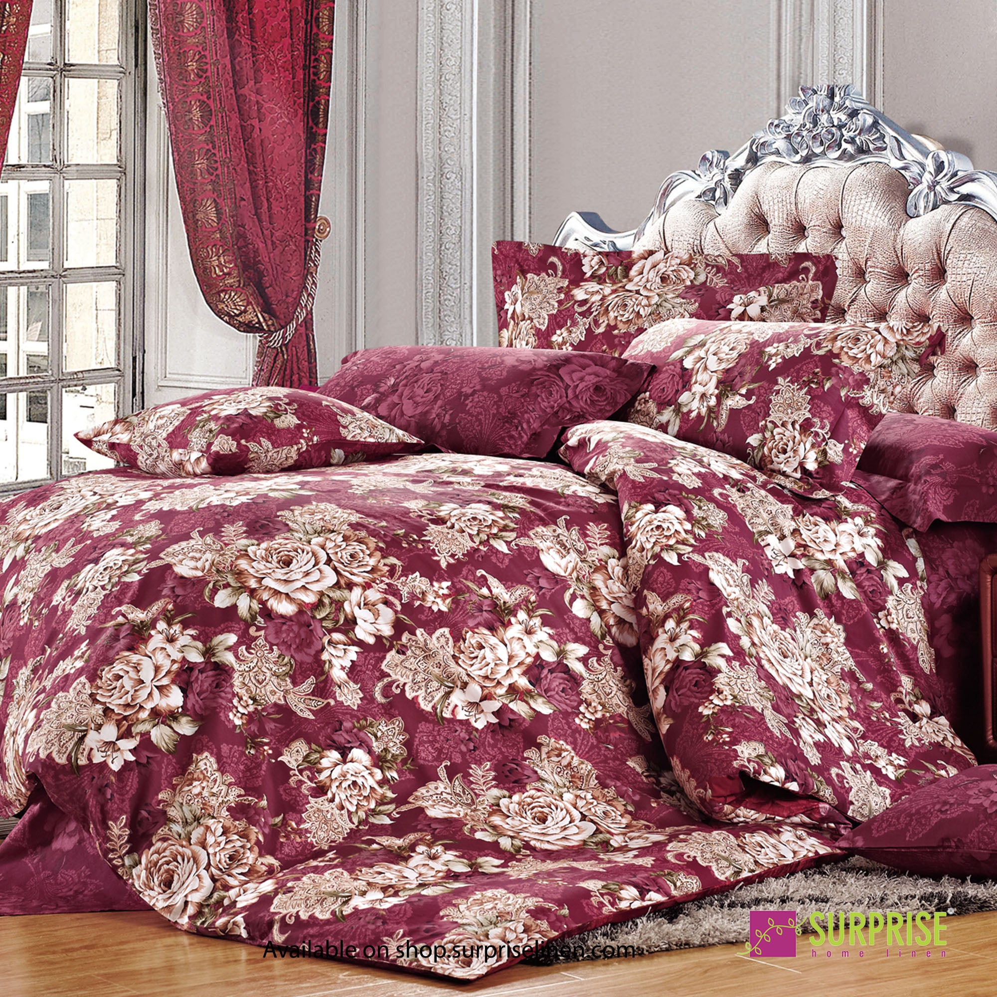 Bedeck Collection by Surprise Home - Queen Size 3 Pcs Bedsheet Set (Burgandy)