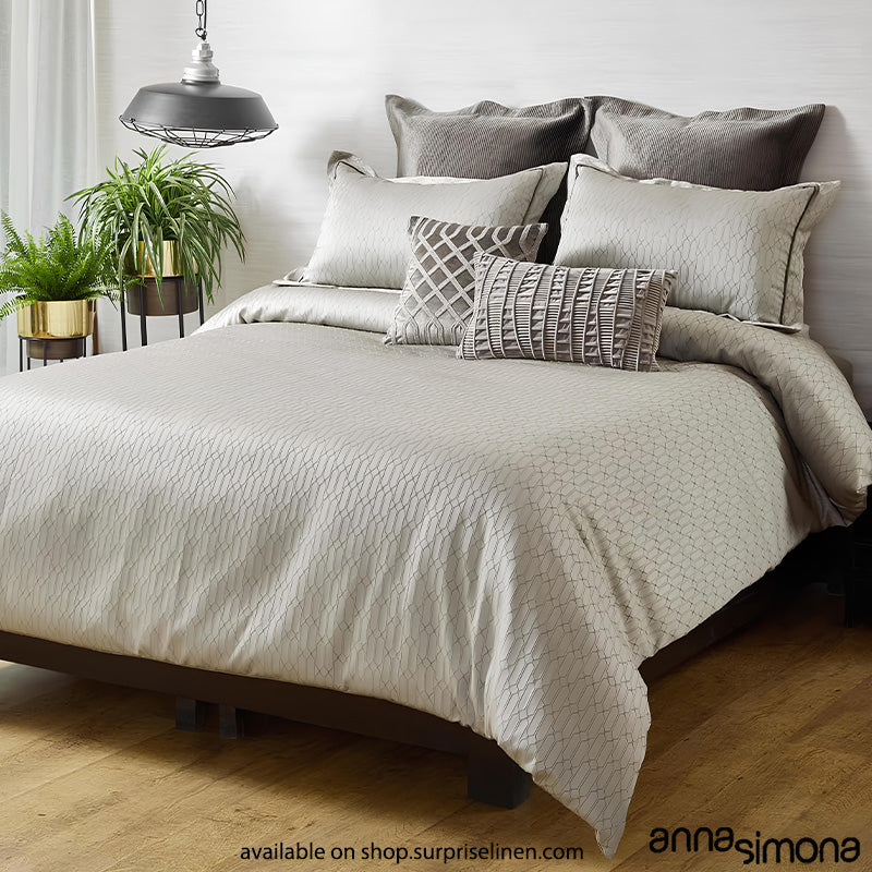 Anna Simona - Nouveau 7 Pcs Velvet Duvet Ensemble (Grey)