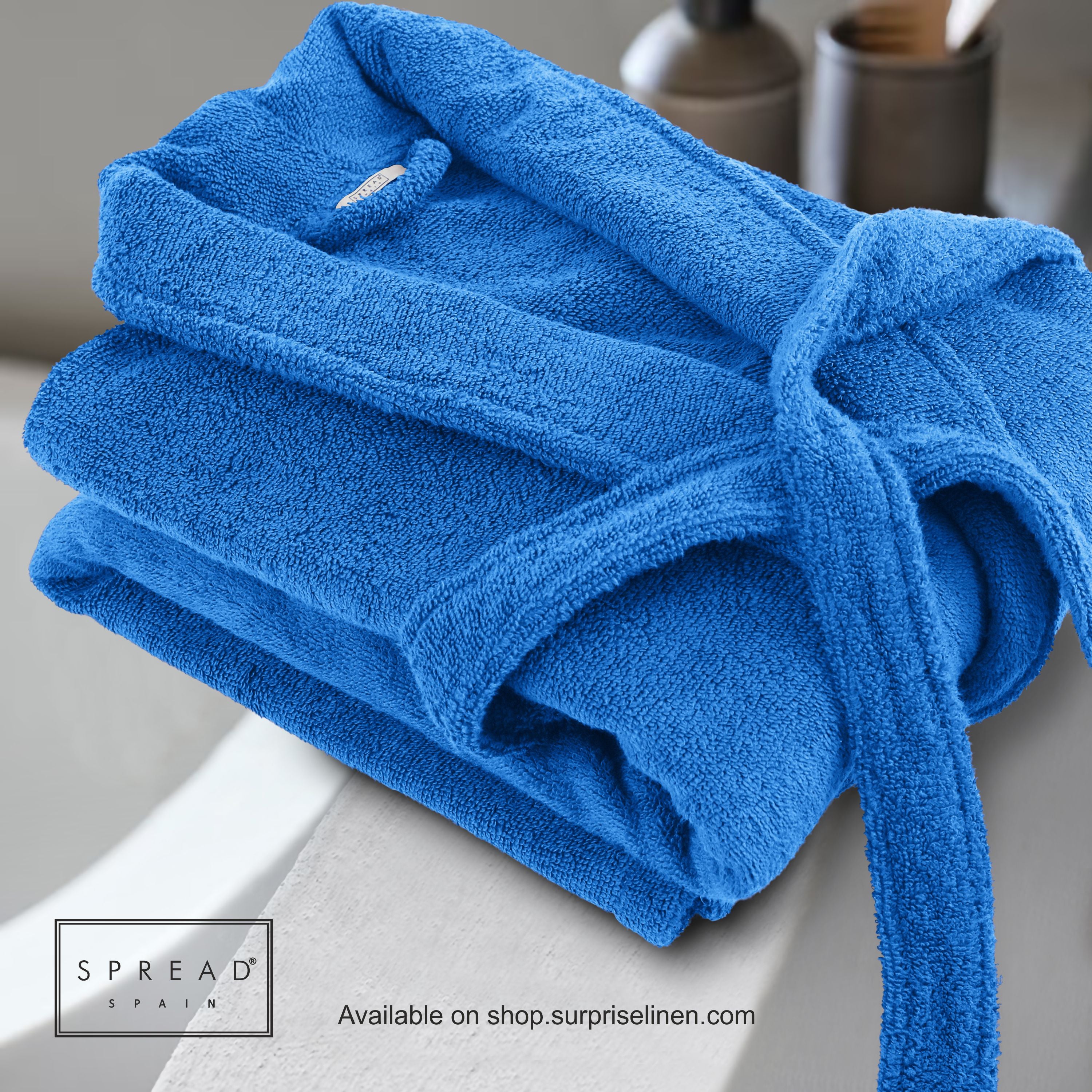 Spread Spain - Roman Bathrobe Collection Highly Absorbent & Soft Bathrobe (Azure)