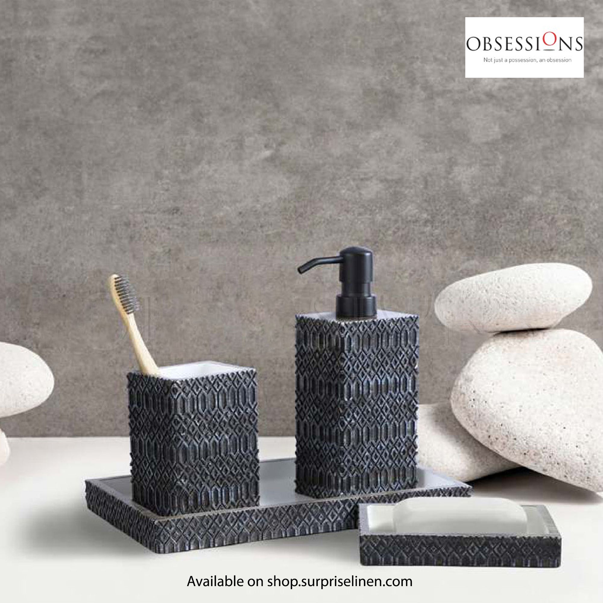 Obsessions - Vibe Collection 4 Pcs Bath Set (Black)