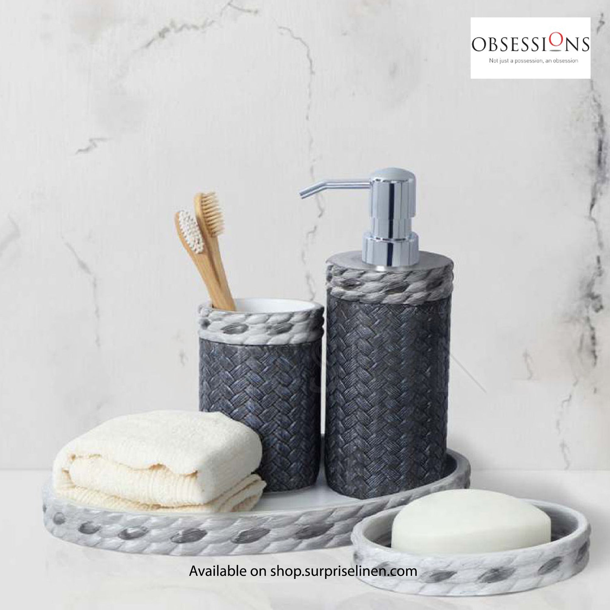 Obsessions - Vibe Collection 4 Pcs Bath Set (Charcoal)