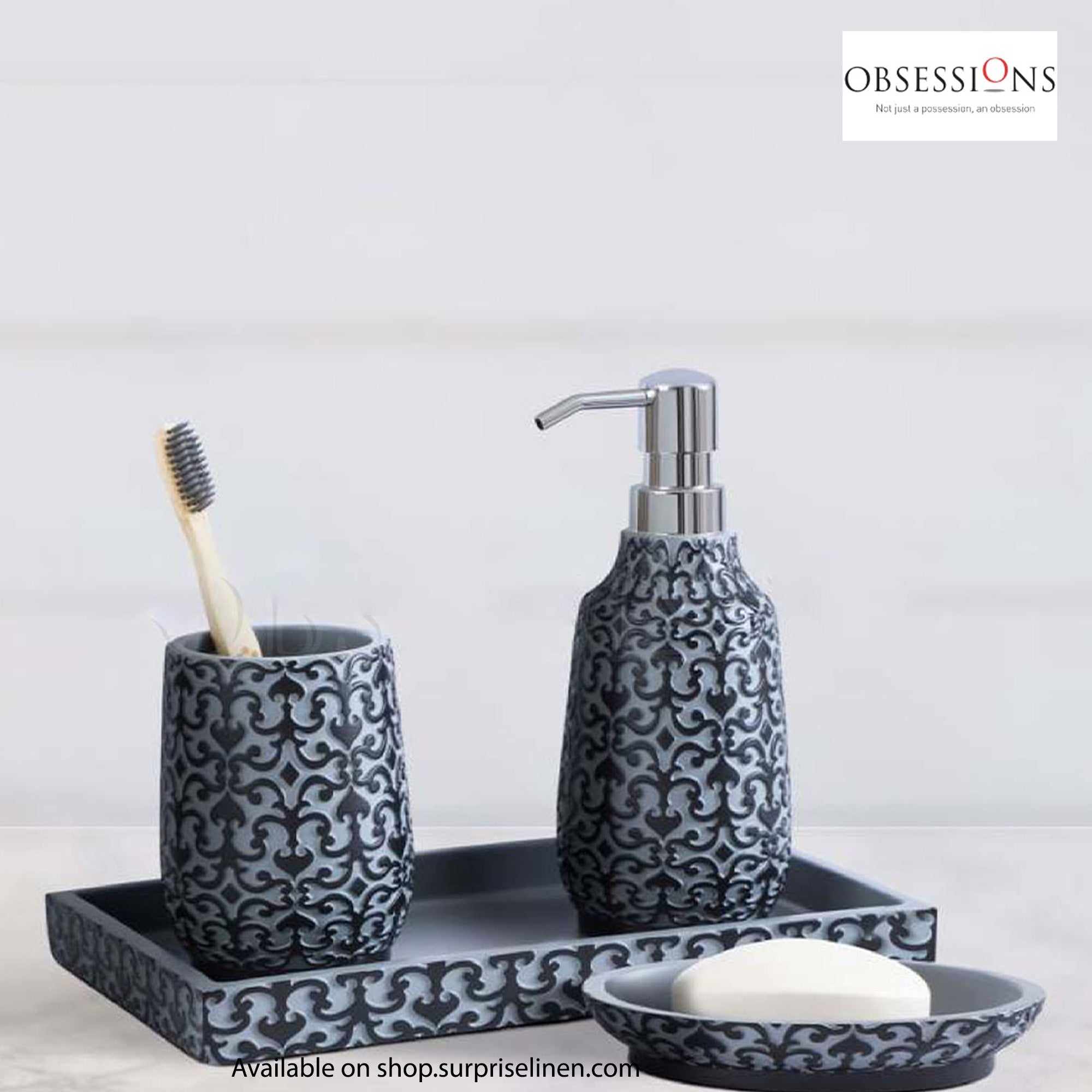 Obsessions - Vibe Collection 4 Pcs Bath Set (Grey)