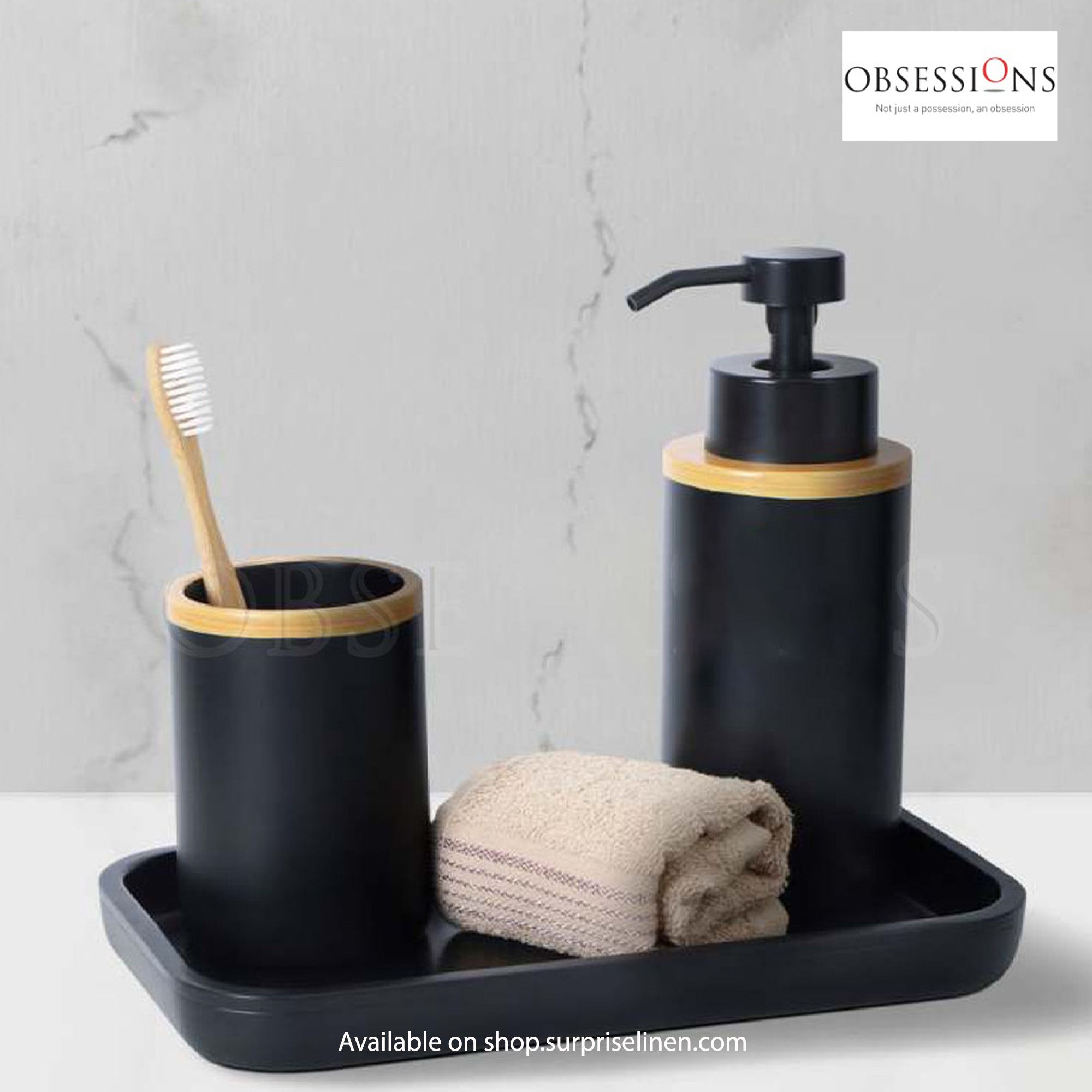 Obsessions - Vibe Collection 3 Pcs Bath Set (Black)