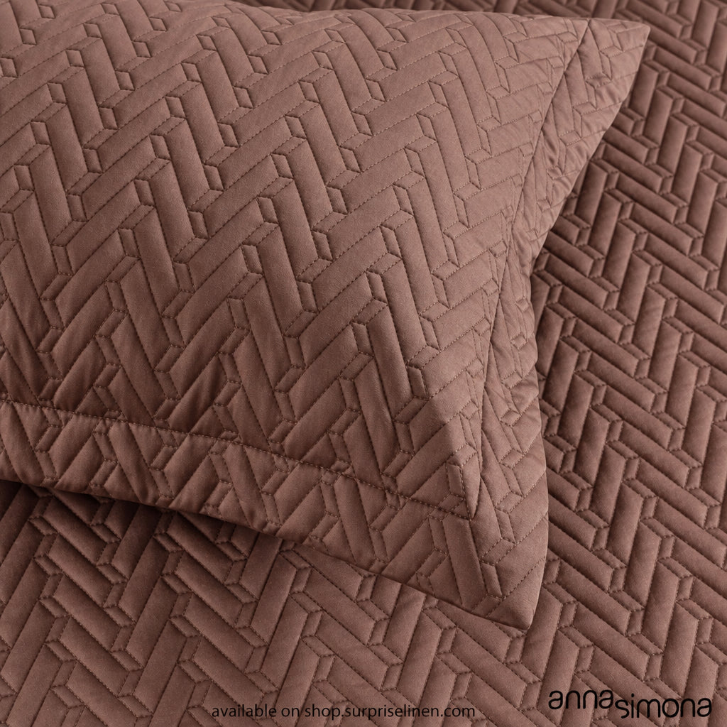 Anna Simona - Holland 3 Pcs 400 TC Cotton Satin Bed Cover Set (Terracotta)