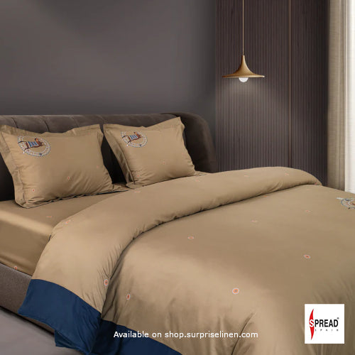 Spread Spain - Spring Summer Collection 550 TC 100% Cotton King Size Bedsheet Set (Sand Beige)