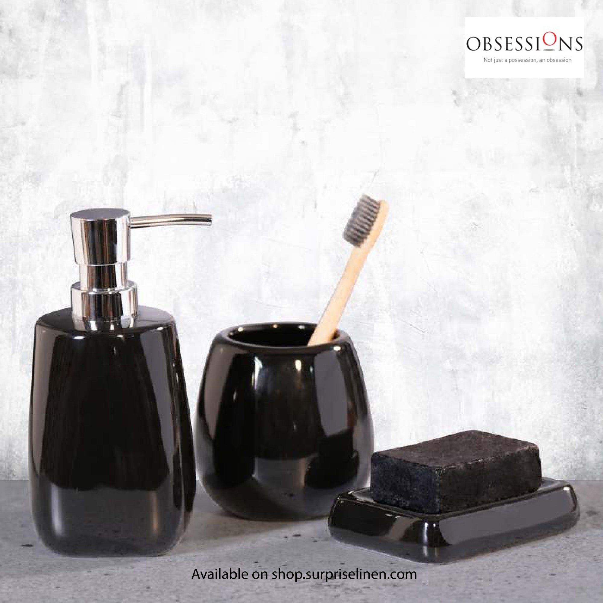 Obsessions - Earth Collection 3 Pcs Bath Set (Black)