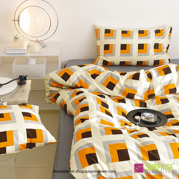 Luxury Edit by Surprise Home - Maison Collection 300TC Pure Cotton 3 Pcs Super King Size Bedsheet Set (Cream & Yellow)