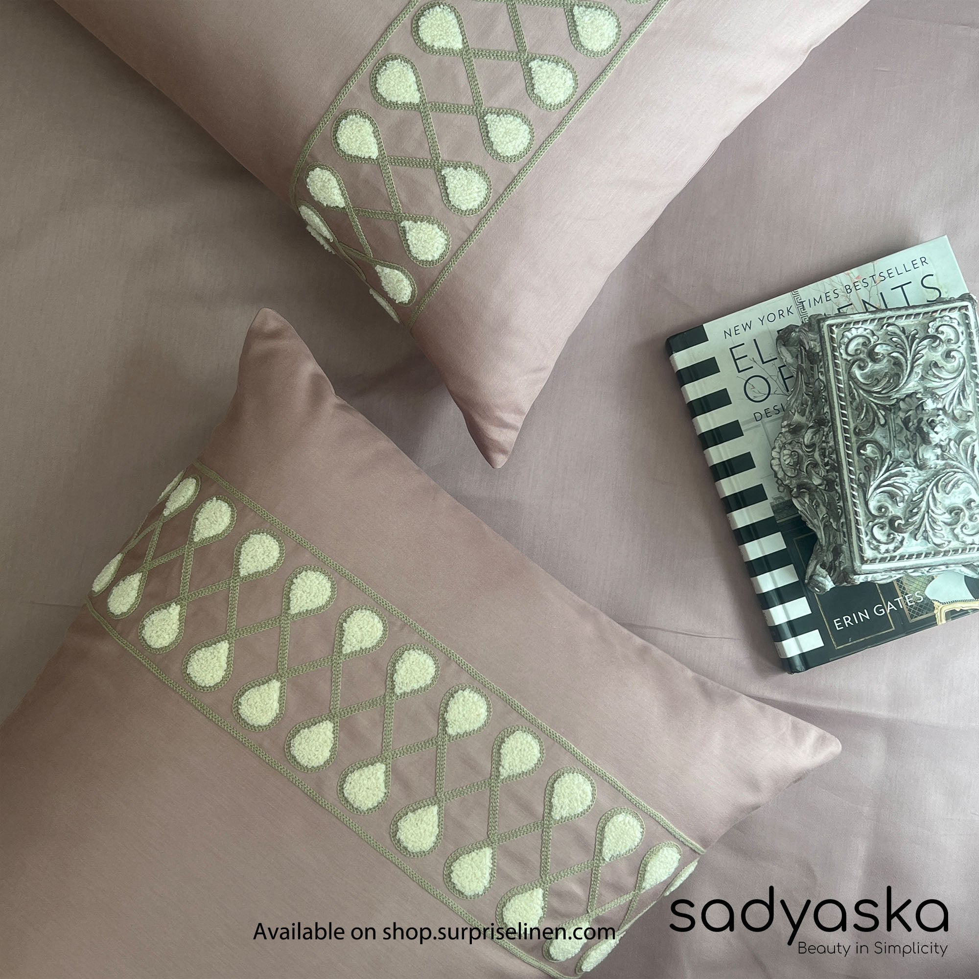 Sadyaska - Zenith Collection Cotton Rich 3 Pcs Bedsheet Set (Old Rose)