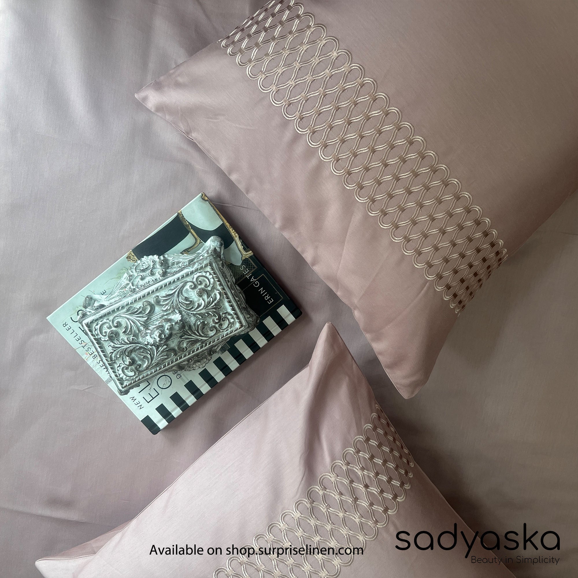 Sadyaska - Lisse Collection Cotton Rich 3 Pcs Bedsheet Set (Old Rose)