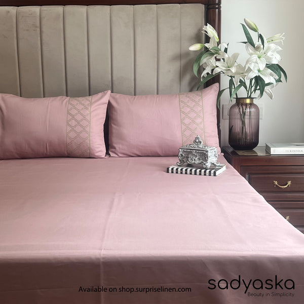 Sadyaska - Maroc Collection Cotton Rich 3 Pcs Bedsheet Set (Old Rose)