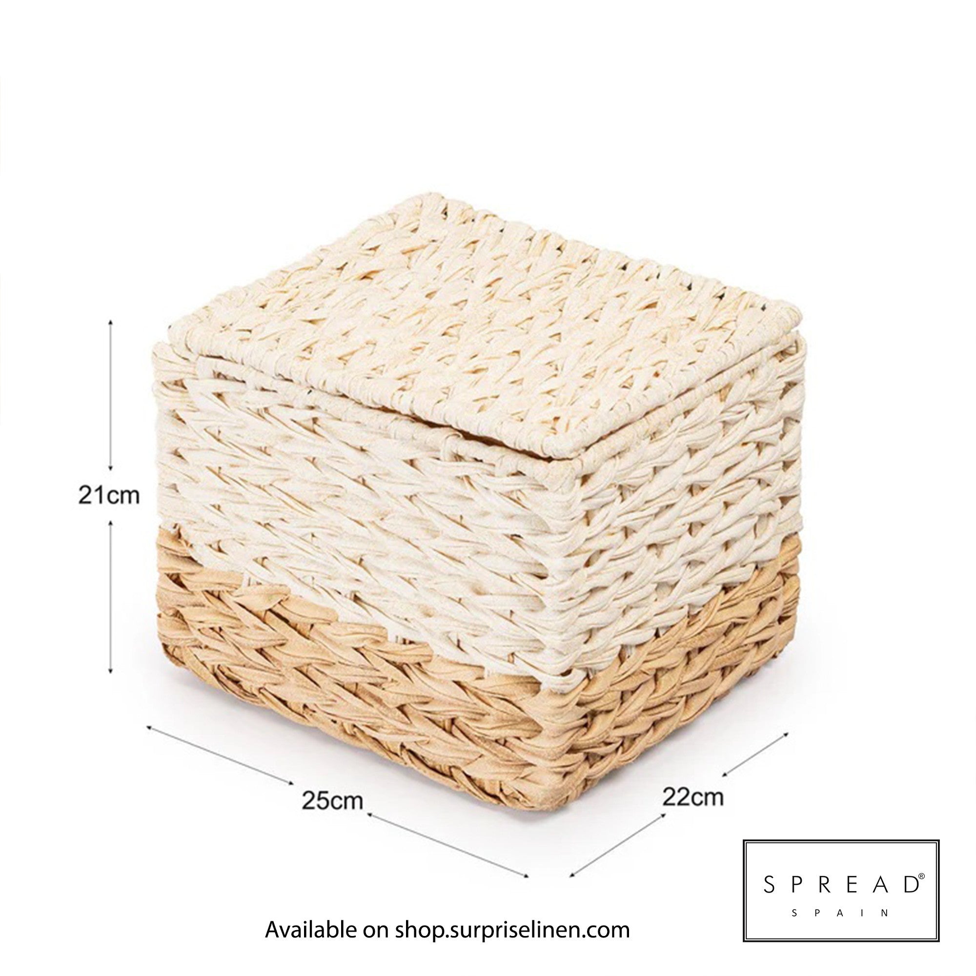 Spread Spain - Waterproof & Moisture Proof Synthetic Rattan Interknit 3 Pc Storage Set (Cream & Brown)