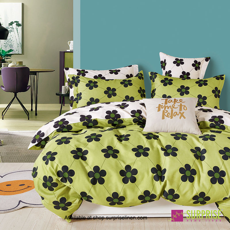 Panache Collection by Surprise Home - Super King Size 3 Pcs Bedsheet Set in 200 TC Cotton Fabric (Cactus)