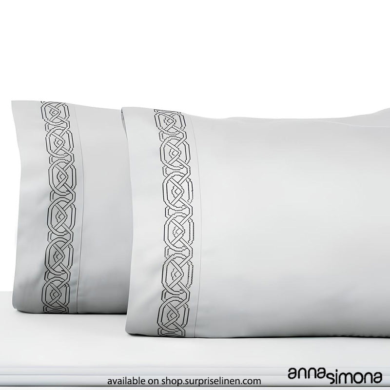 Anna Simona - Cross Stitch Bedsheet Set (Silver)