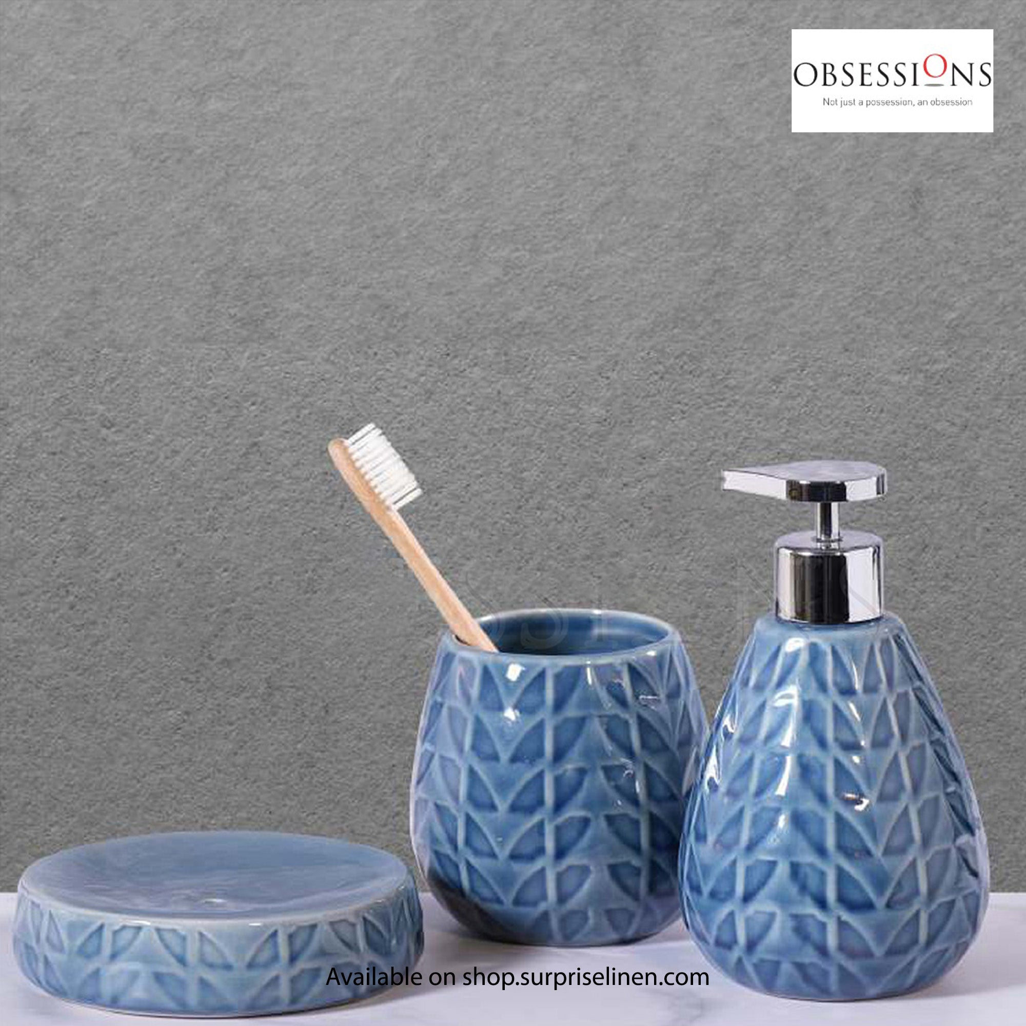 Obsessions - Earth Collection 3 Pcs Bath Set (Blue)