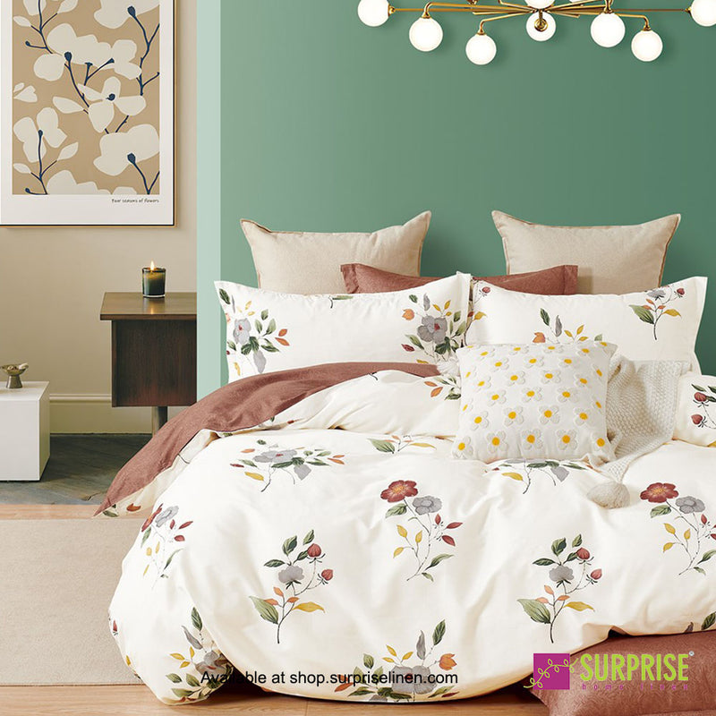 Bedeck Collection by Surprise Home - Queen Size 3 Pcs Bedsheet Set (Fluer Cream)