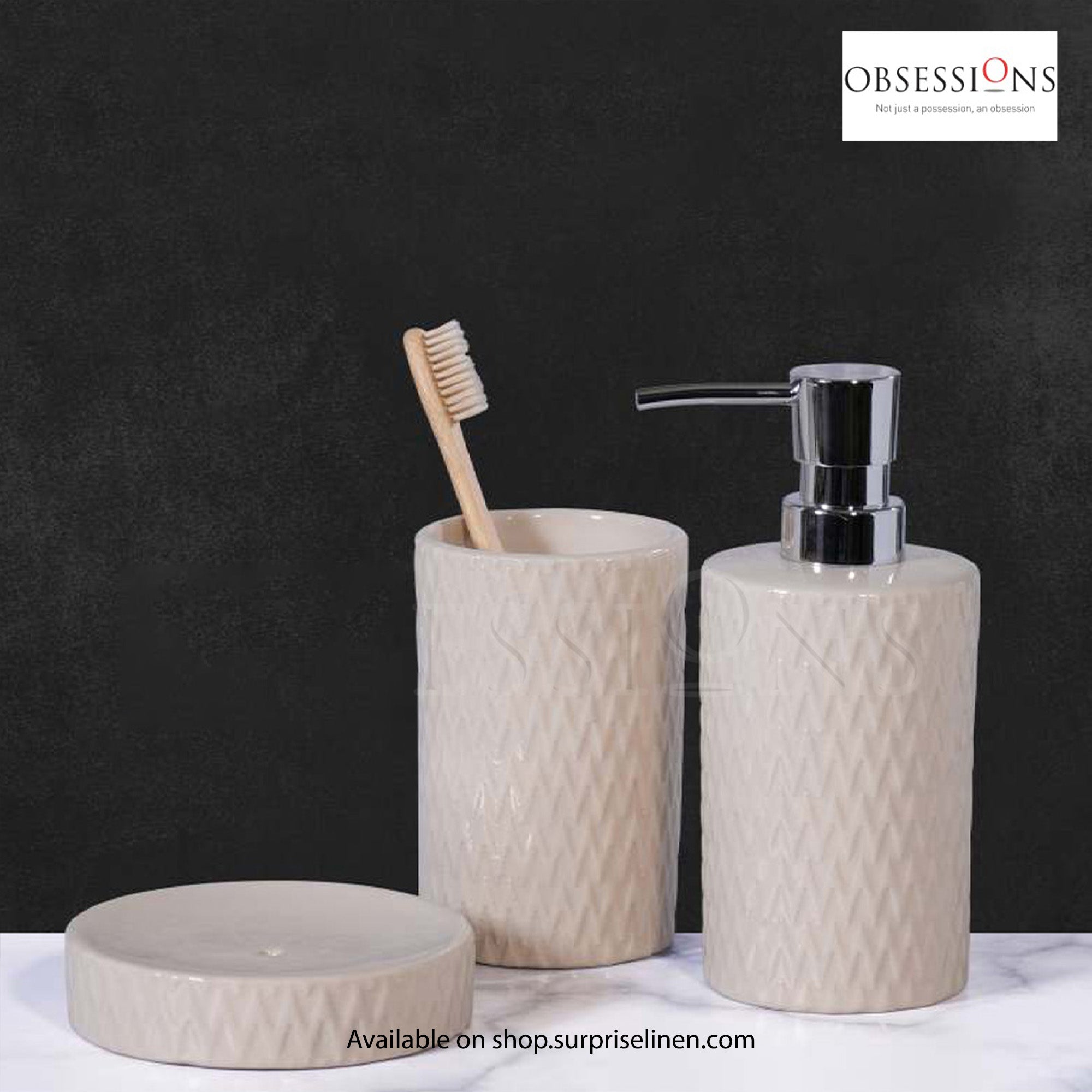 Obsessions - Earth Collection 3 Pcs Bath Set (Beige)