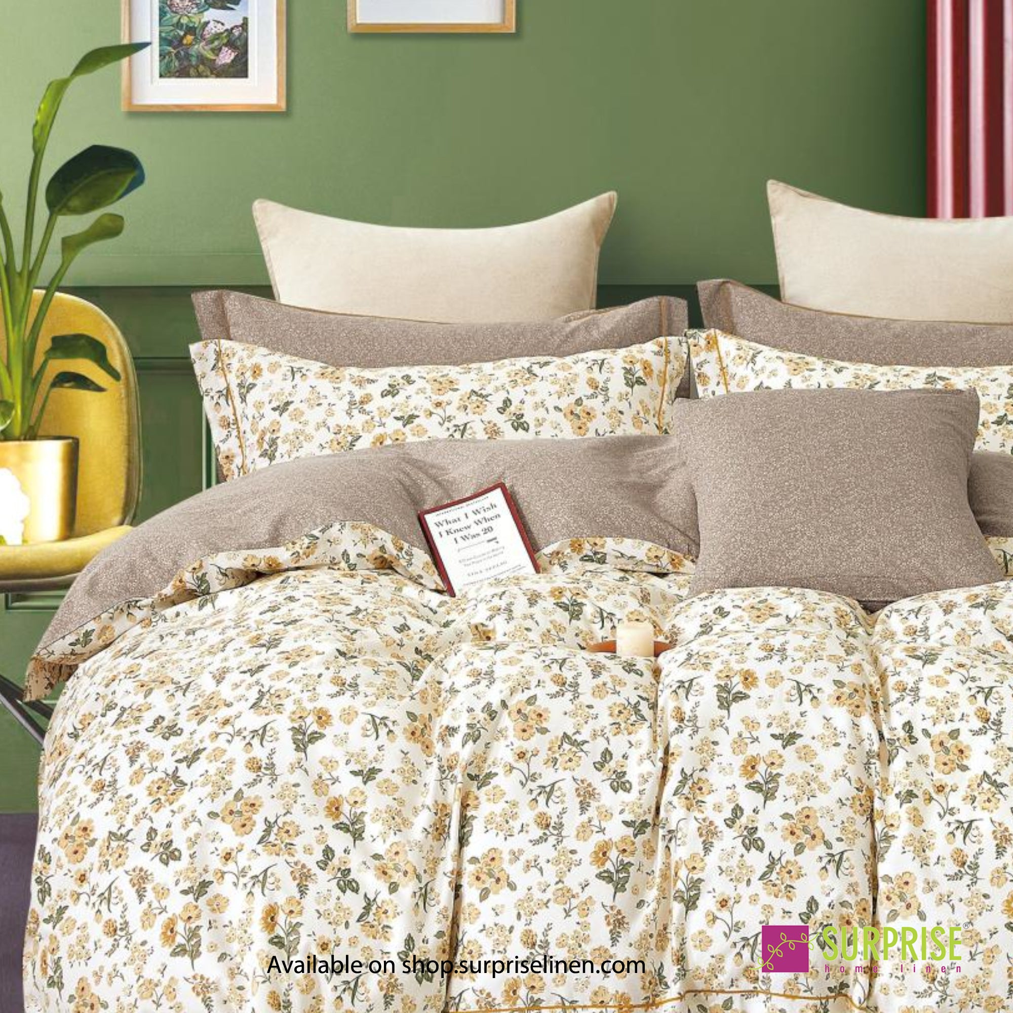 Luxury Essentials By Surprise Home - Decor Collection 400TC Organic Cotton 3 Pcs Super King Size Bedsheet Set (Petal)