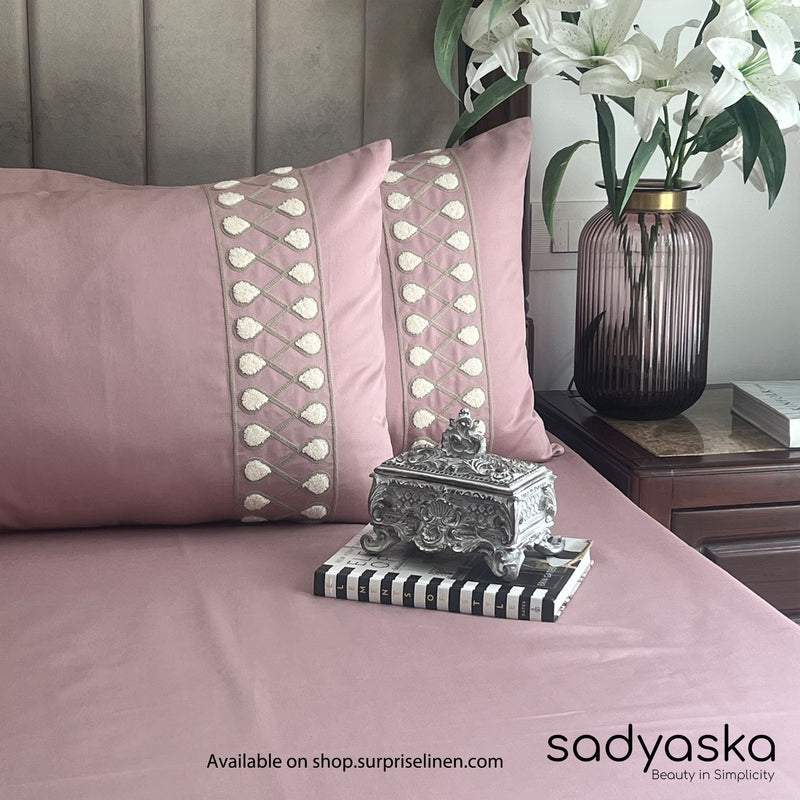 Sadyaska - Zenith Collection Cotton Rich 3 Pcs Bedsheet Set (Old Rose)