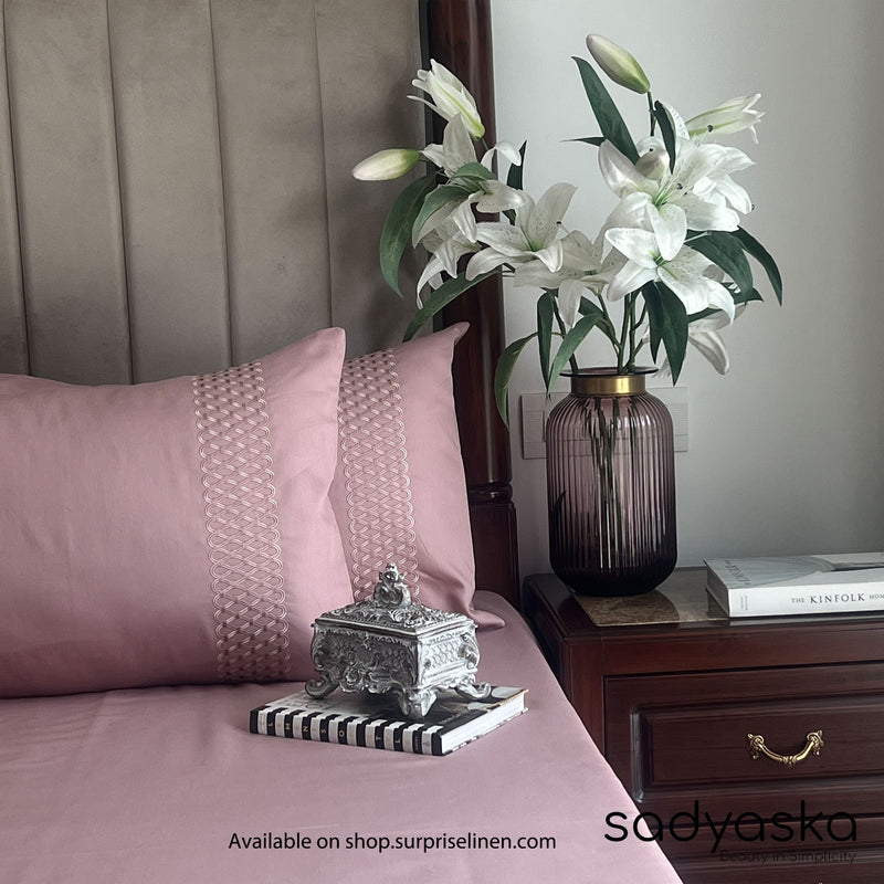 Sadyaska - Lisse Collection Cotton Rich 3 Pcs Bedsheet Set (Old Rose)