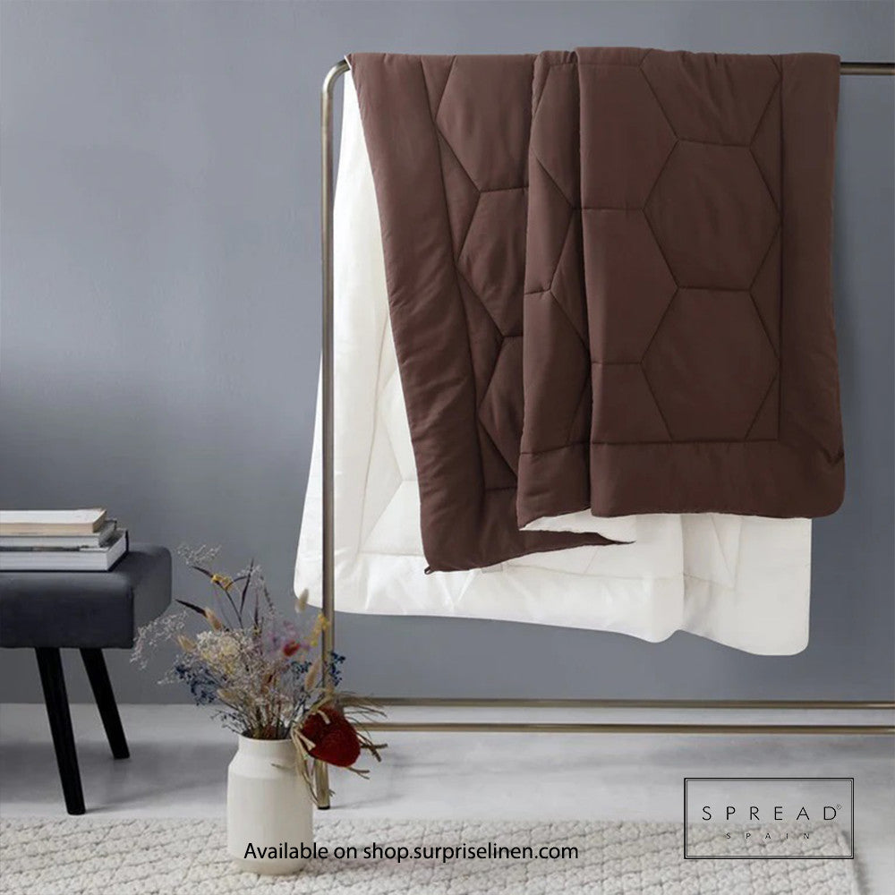 Spread Spain - Vibgyor Soft and Light Weight Microfiber Reversible Winter Quilt / Comforter (Choco & Ivory)