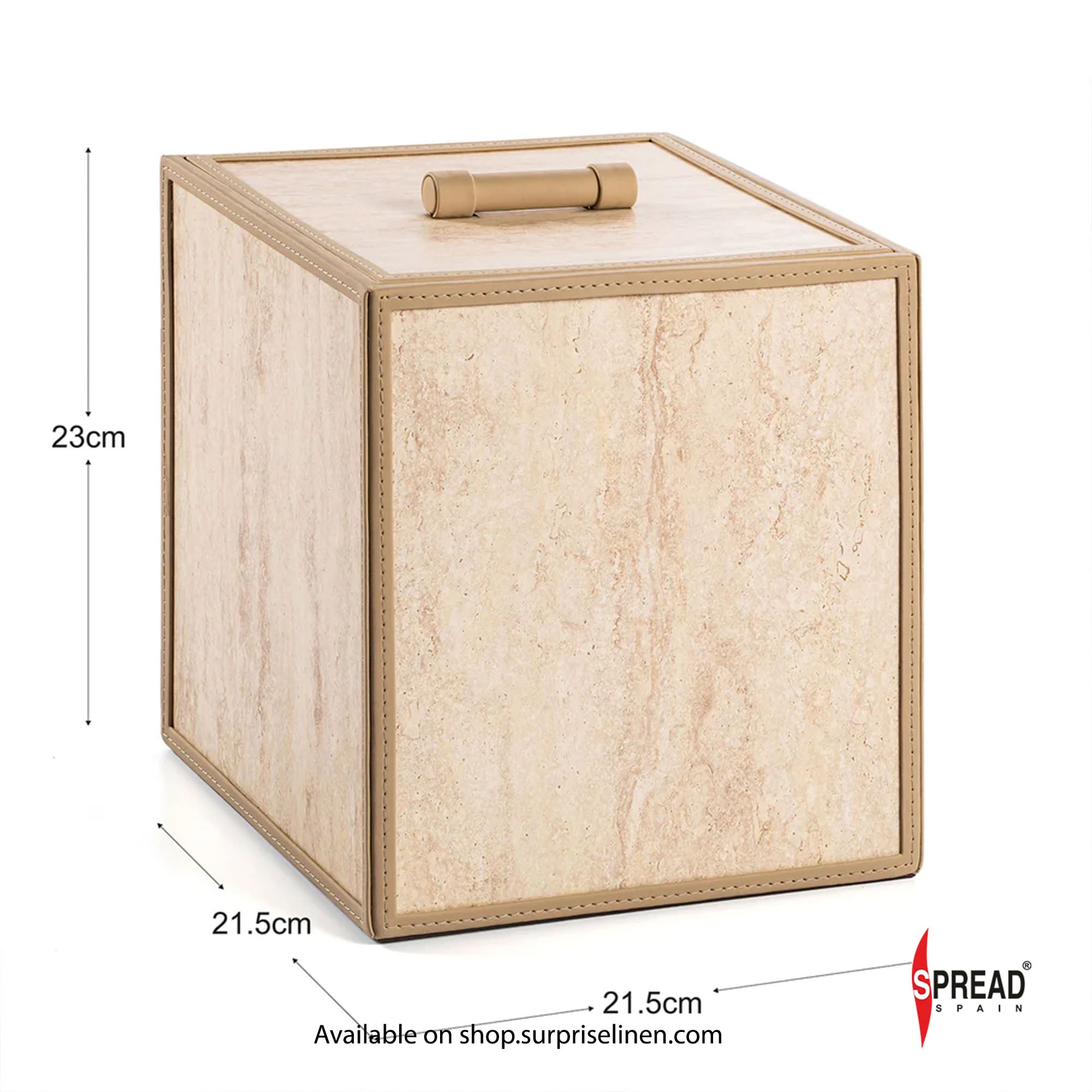 Spread Spain - Marble Satvario Collection Dustbin (Beige Bottocino)