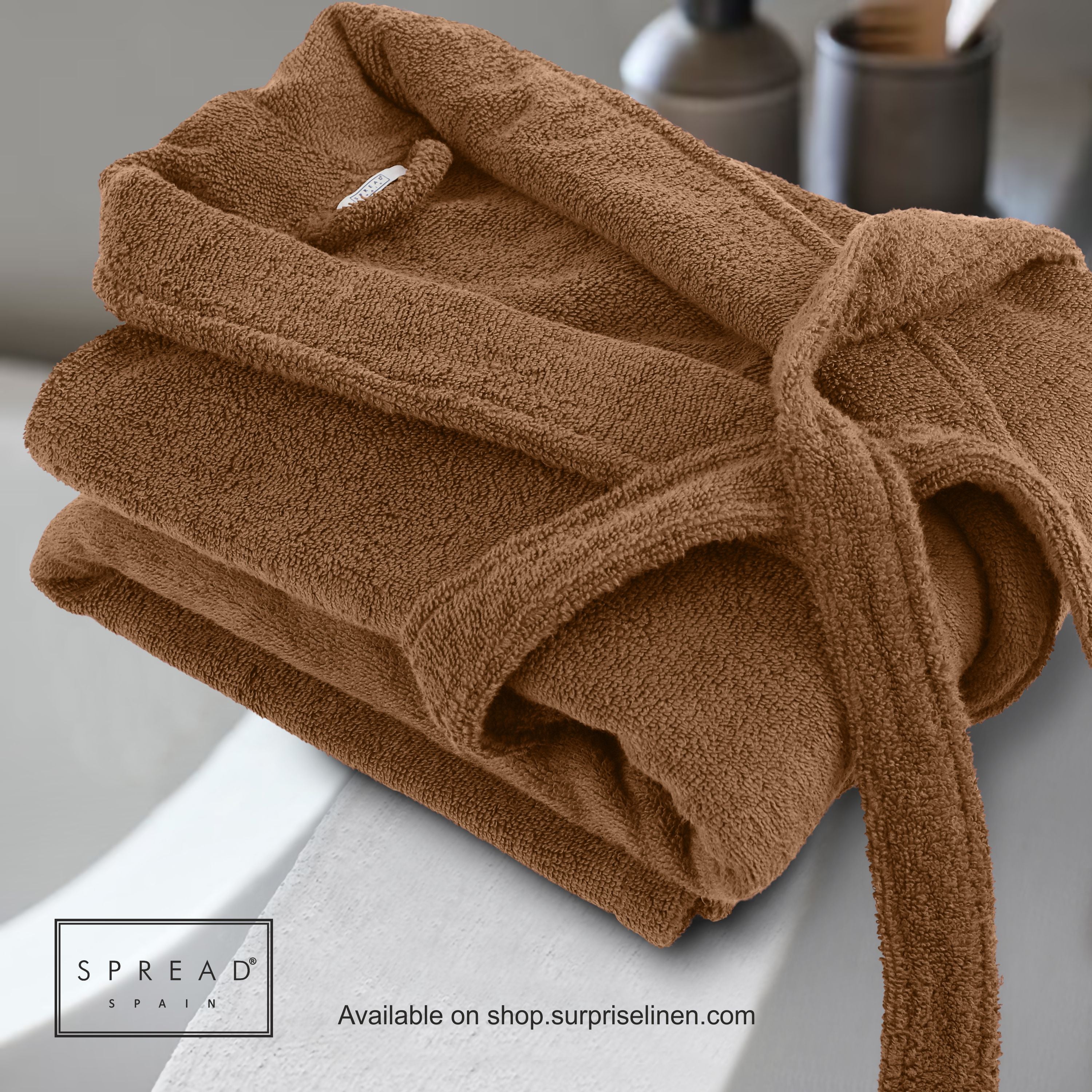 Spread Spain - Roman Bathrobe Collection Highly Absorbent & Soft Bathrobe (Brown)