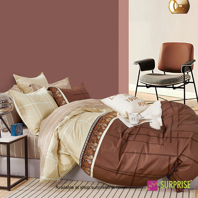 Bedeck Collection by Surprise Home - Queen Size 3 Pcs Bedsheet Set (Brown)
