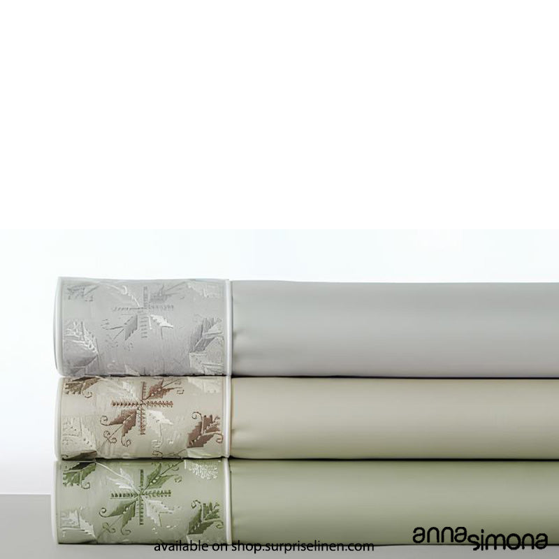 Anna Simona - Kasa King Size 400 TC Cotton Satin King Size Bedsheet Set (Sage Green)