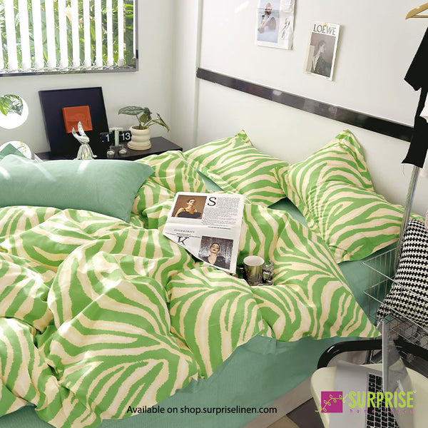 Gemine Collection by Surprise Home - Single Size 2 Pcs Bedsheet Set (Parrot Green)