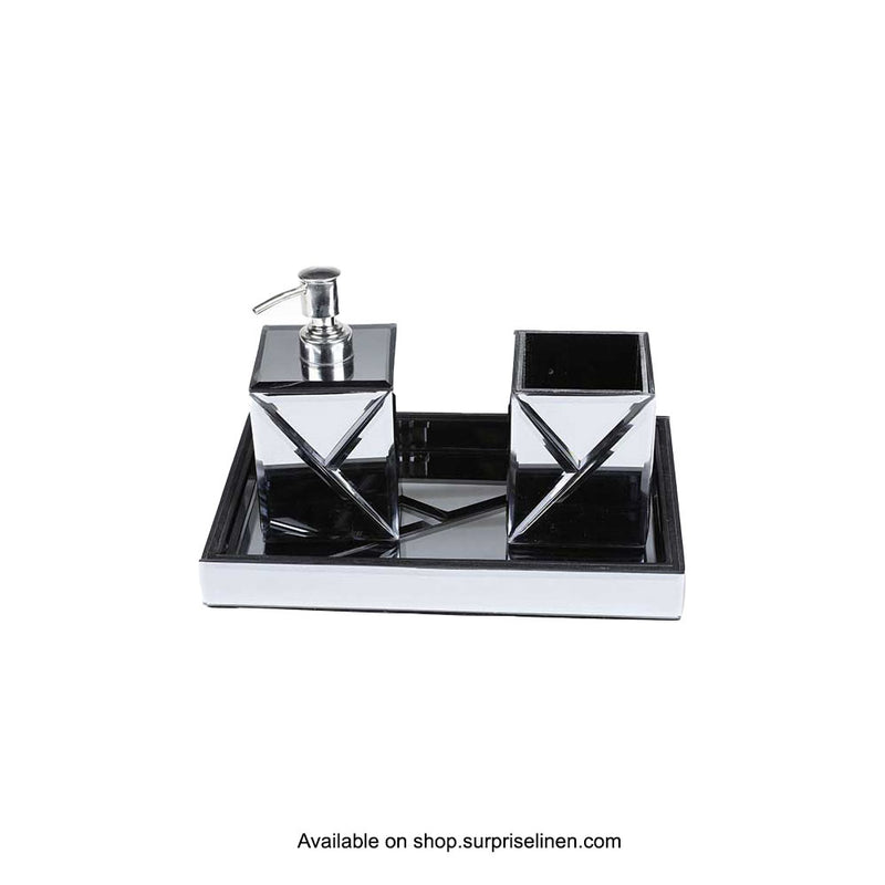 Surprise Home - Etonner Cut Glass 3 Pcs Bath Set (Black)