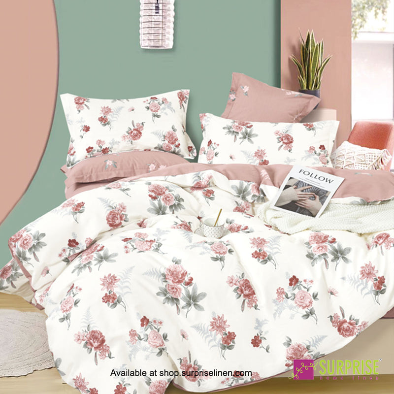 Bedeck Collection by Surprise Home - Queen Size 3 Pcs Bedsheet Set (Pink & Cream)