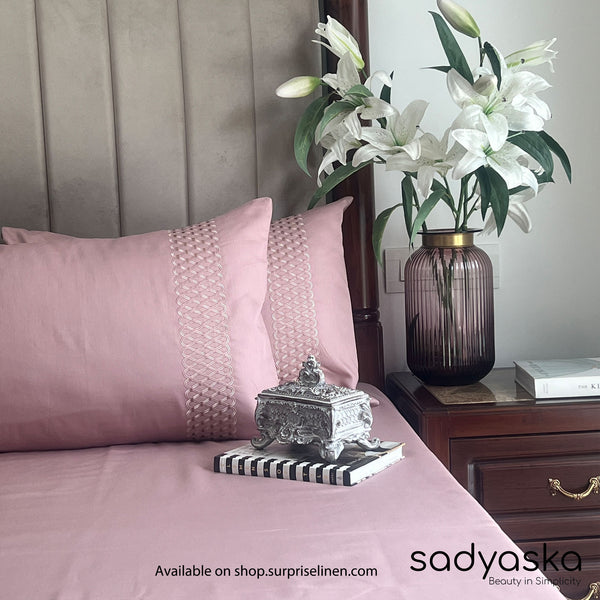 Sadyaska - Lisse Collection Cotton Rich 3 Pcs Bedsheet Set (Old Rose)