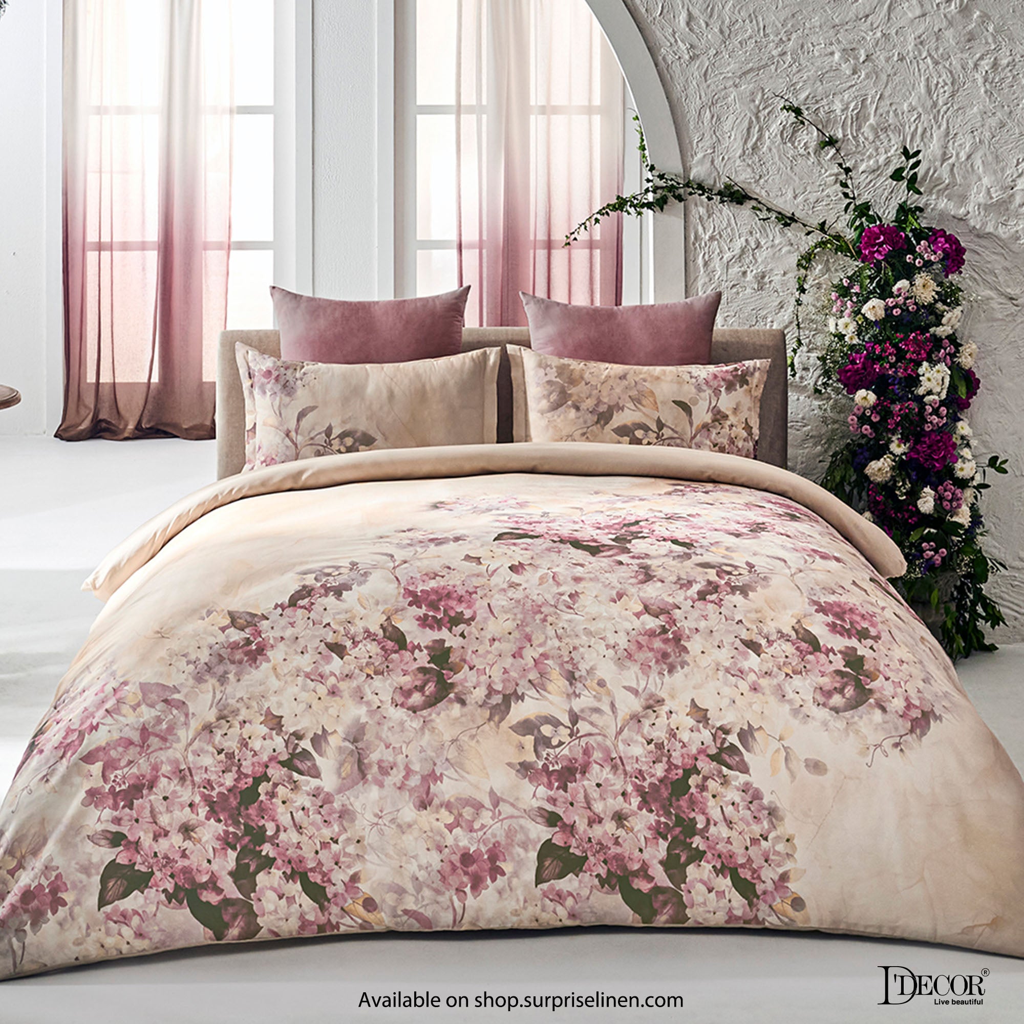 D'Decor - Fleur Collection Wild Rose Bed Sheet Set