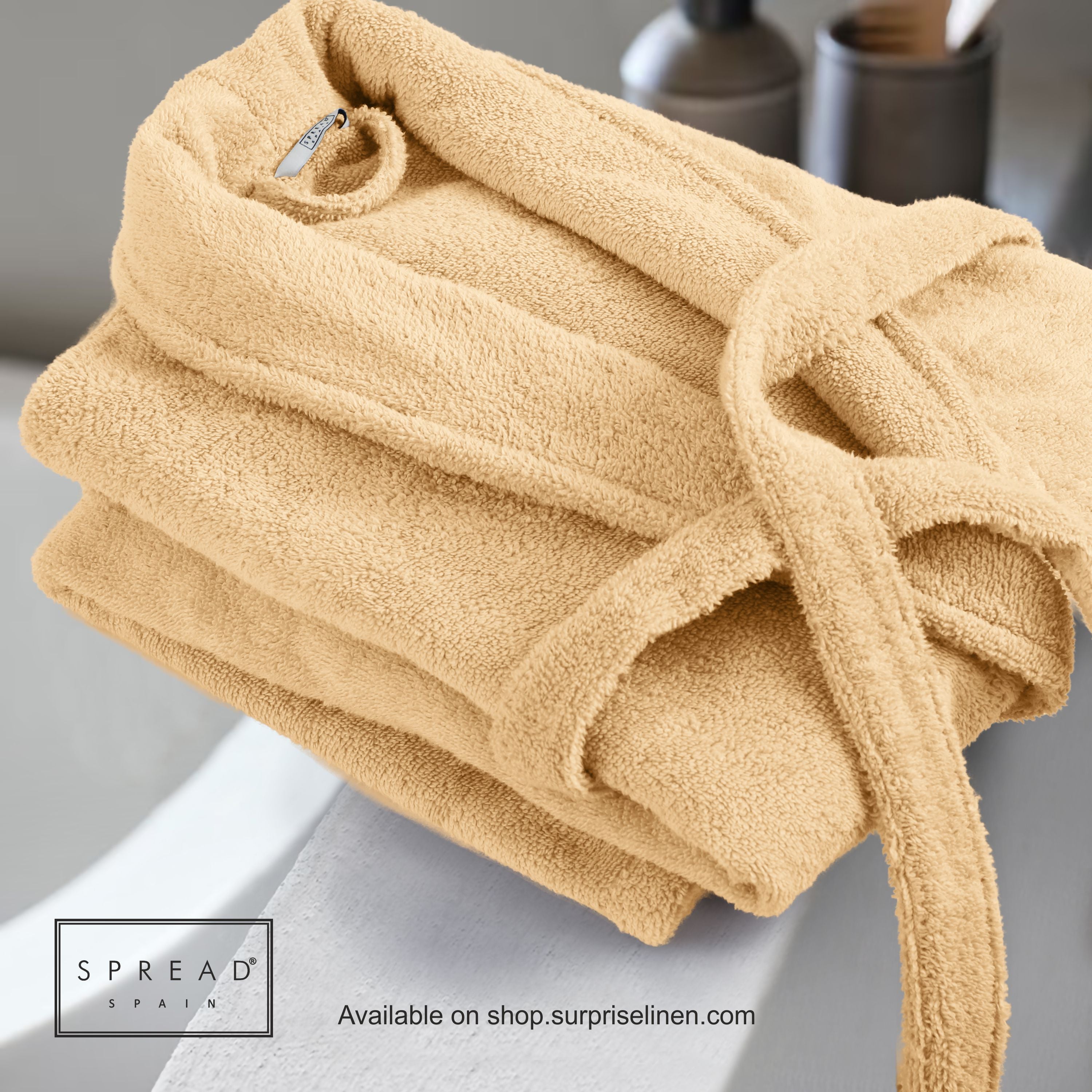 Spread Spain - Roman Bathrobe Collection Highly Absorbent & Soft Bathrobe (Gold)